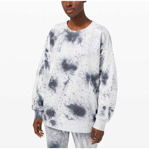 Lululemon Pullover Perfectly Oversized Crew Tie Dye Marble Dye Classic Navy Sz 6